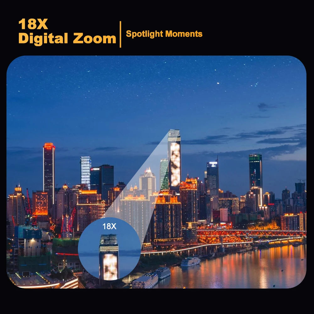 4K Portable Digital photography Camera 2 in1 Photo Video Record DV Travel Video Camera 18X Zoom 3'' Rotatable Screen With Flash by MVEnergo