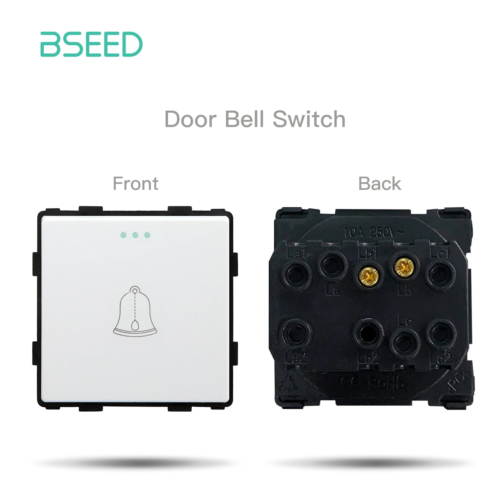 BSEED 1/2/3Gang 1/2Way Wall Button Switch Wall Power Socket Electrical Outlets Part Glass Frame DIY Module Part Free Combination by MVEnergo