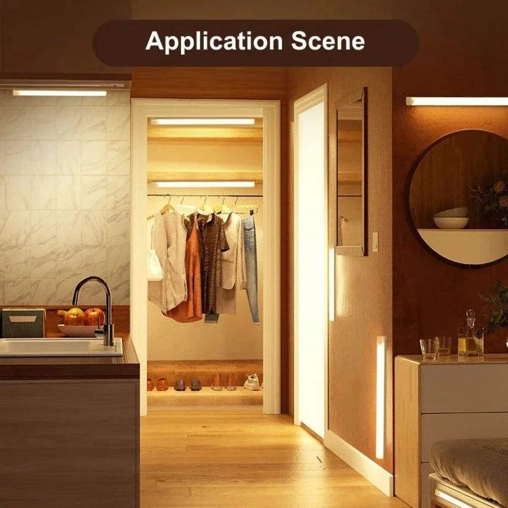 LED Motion Sensor Strip Light Wireless Sensor Night Light USB Rechargeable Detector Light Wall Lamp Kitchen Cabinet and Storage by MVEnergo