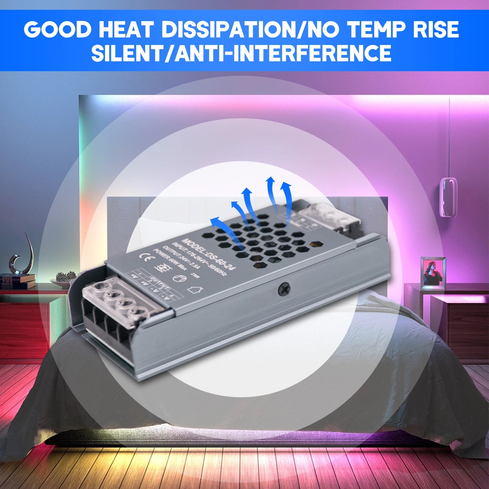 12V 24V Power Supply for LED Strip AC176-264V Ultra Thin Lighting Transformers 60W 100W 200W 300W 400W LED Driver Power Adapter