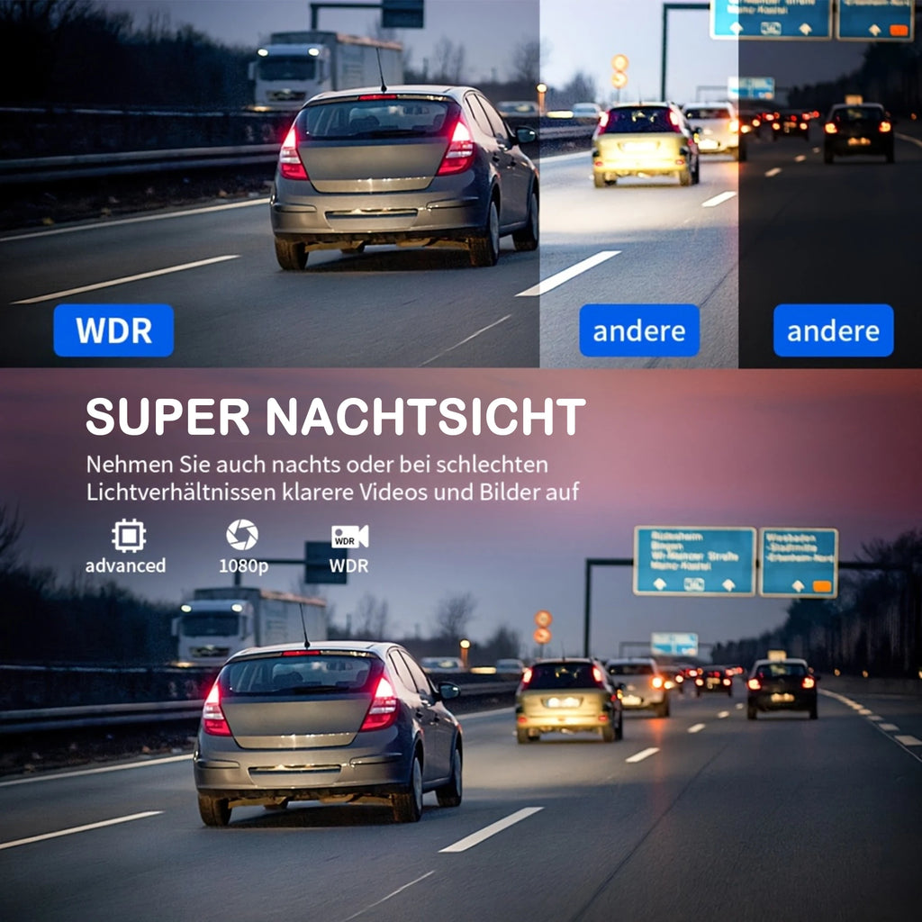 4Ch WiFi Dashcam car camera Black Box Driving DVR FHD 1080P Front Left Right Rear Night Vision Loop Recording Hardwire kit by MVEnergo