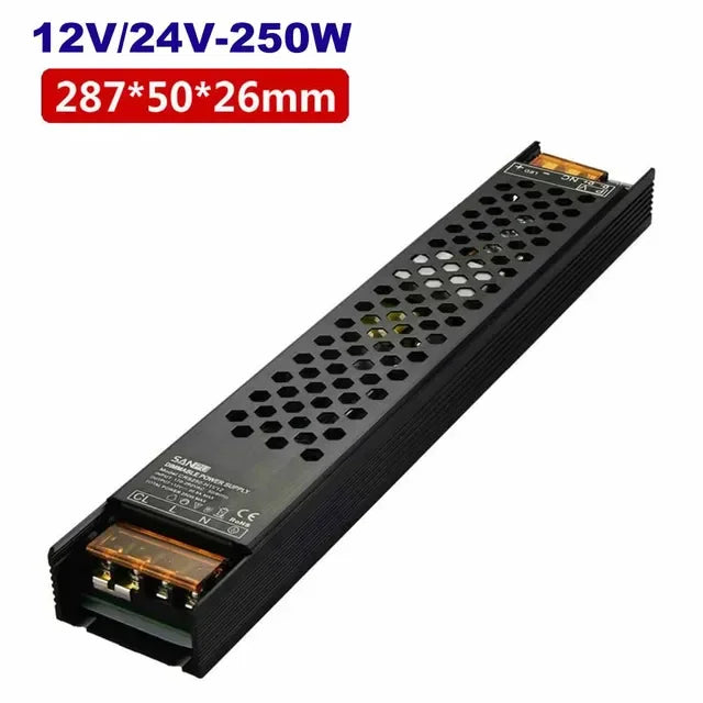 DC12V/24V 60W 100W 150W 200W 250W 300W Dimmable LED Driver Aluminum Triac & 0-10V Dimming Power Supply Lighting Transformer