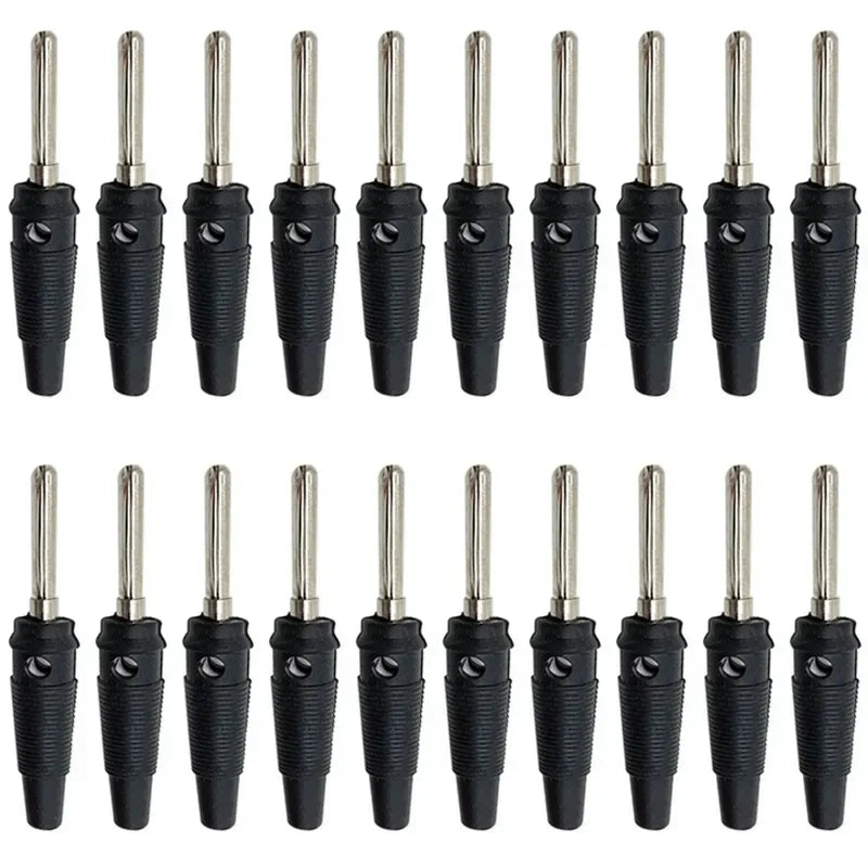 20/100PCS 4mm Banana Plug Connectors Red & Black Stackable High-Current Insulated Plugs with Screw Terminals for Speakers & Lab