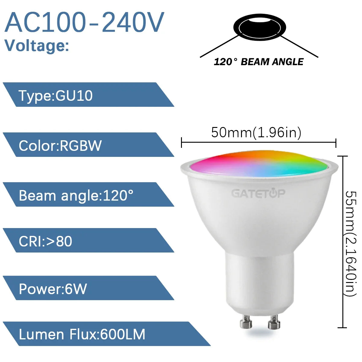 1-10PCS RGB GU10 LED Spotlight Bulb 24 Key Remote Control Dimmable 6W AC220V 110V Colorful Change for Bedroom Living Room Lamp