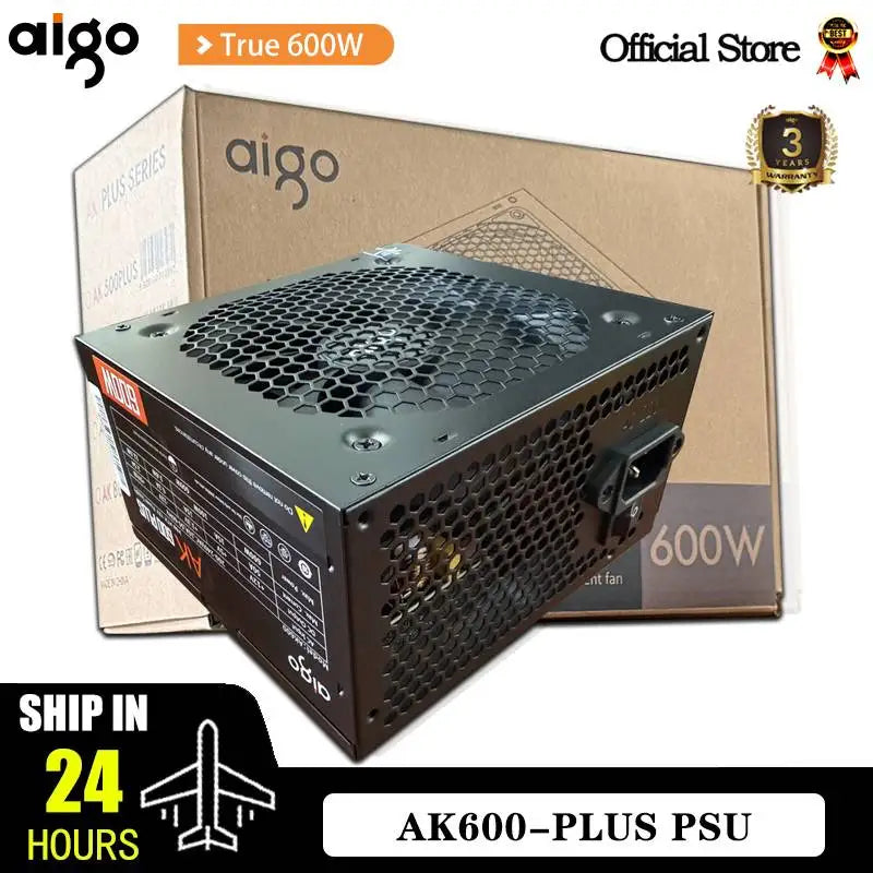 Aigo AK PC PSU Power Supply Unit 500W 600W 700W 800W 1000W Gaming 120mm RGB Fan 220V ATX Desktop computer Power Supply for BTC by MVEnergo
