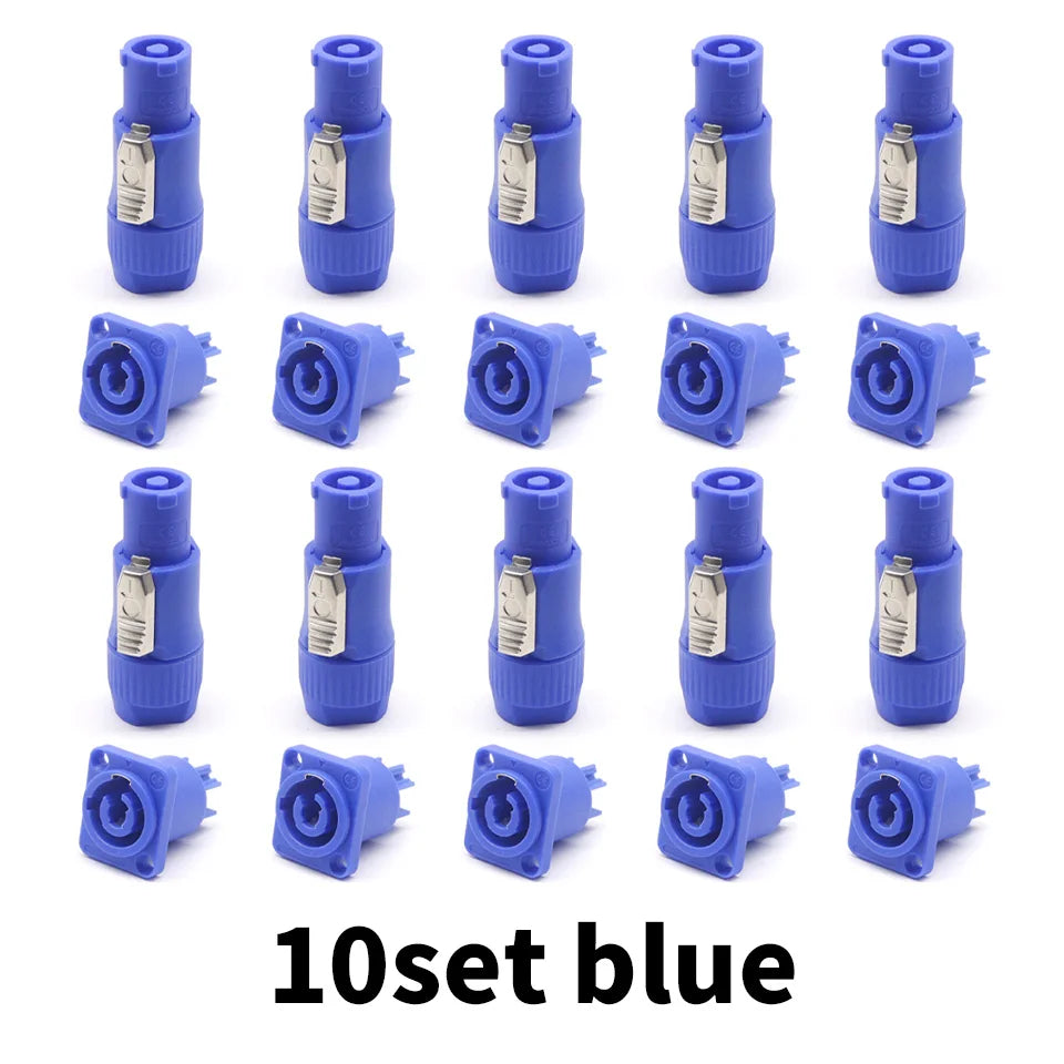 Powercon Connector Lockable Cable Connector + Chassis Socket for Electric Drill LED Screen Stage Lighting Power Connecting