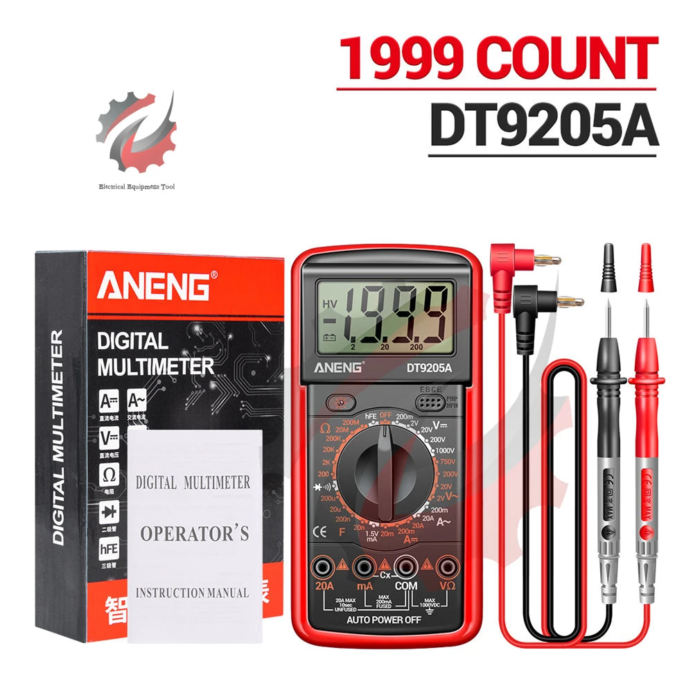 ANENG DT9205A Digital Professional Multimeter AC/DC Voltage Current Tester Capacitance NCV Resistance Ohm Electrical Test Meter by MVEnergo