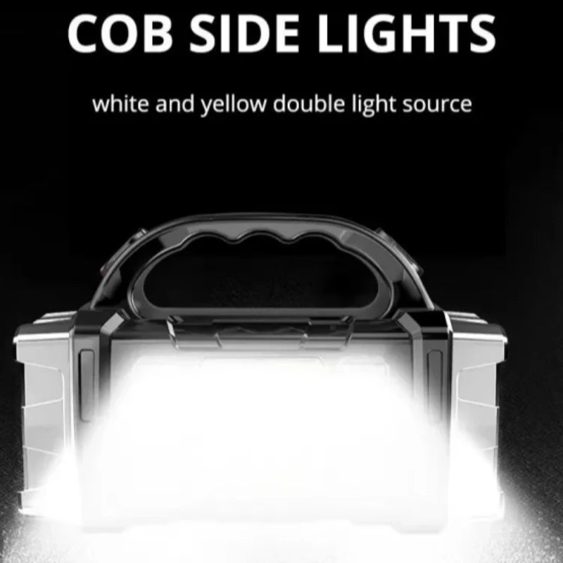 New Upgrade Rechargeable High Power Solar LED COB Flashlight With Power Bank Waterproof Multifunctional Hand Lamp For Outdoor by MVEnergo