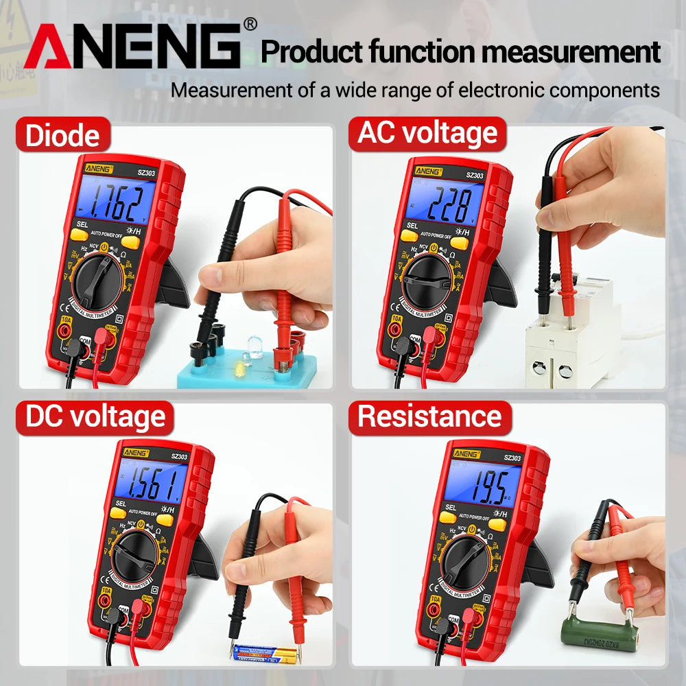 ANENG SZ303 Smart Digital Multimeter 1999 Count Professional AC/DC Voltage Current Electrical Data Retention High Precision Tool by MVEnergo