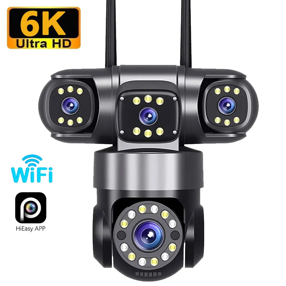 10K 20MP Home Security Outdoor WiFi Camera 4 Lens 4 Screen 360° 16X Zoom CCTV Wireless Surveillance PTZ Cam Security Protection by MVEnergo