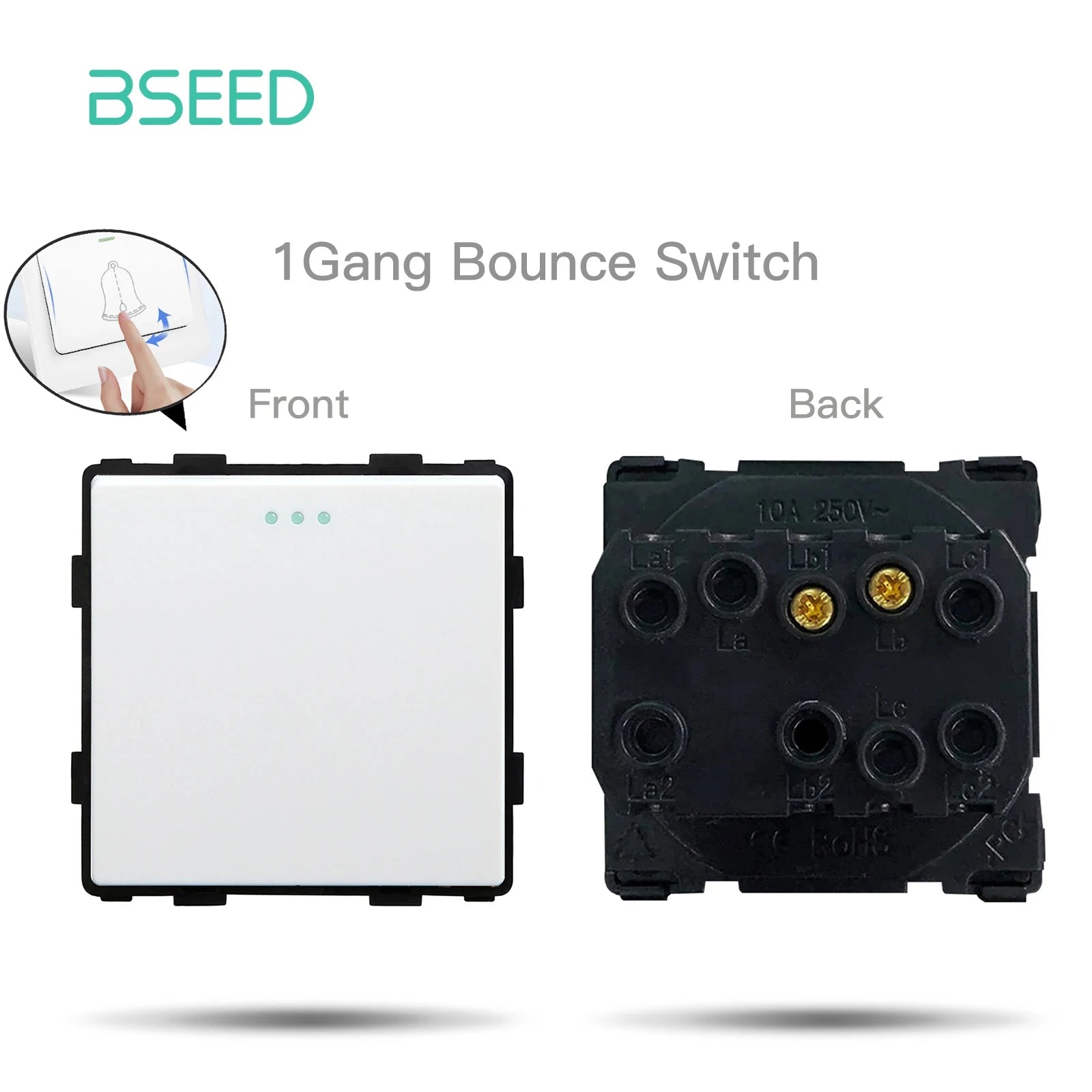 BSEED Glass Frames TV/ST/USB Socket Type-C EU Socket CAT5 RJ45 HDMI Socket Function Parts 1/2Way Mechanical Button Switches Part by MVEnergo