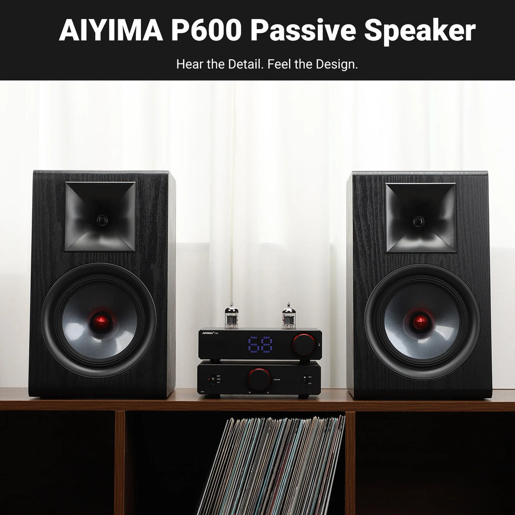 AIYIMA P600 6.5 Inch Passive Speaker Wood Carbon Fiber Woofer Silk Tweeter Bookshelf Speaker for Hifi Amplifier Home Theater by MVEnergo
