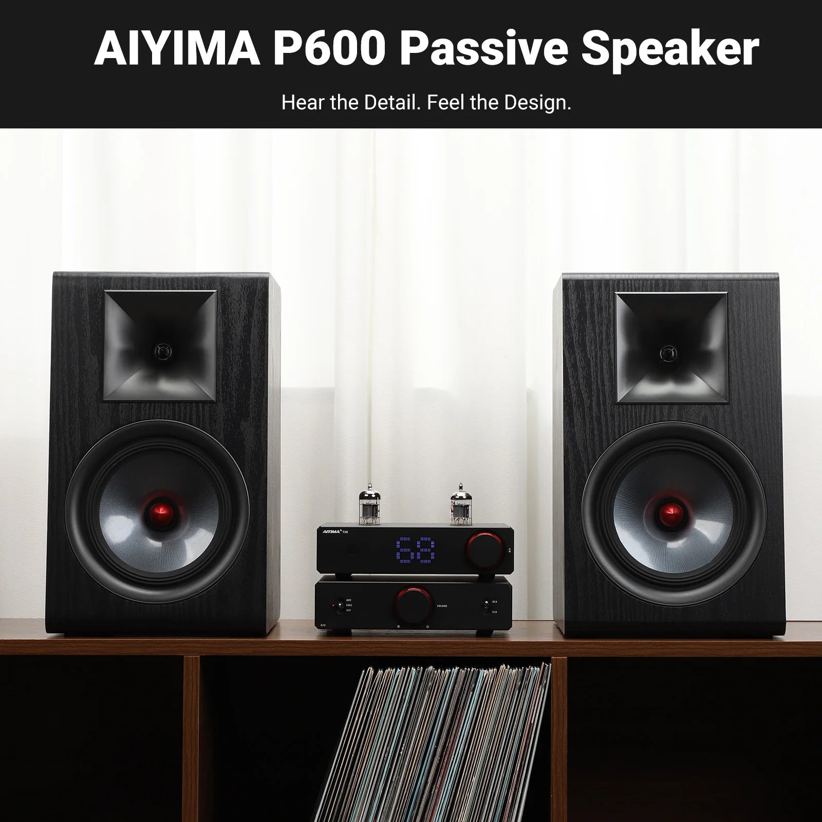 AIYIMA P600 6.5 Inch Passive Speaker Wood Carbon Fiber Woofer Silk Tweeter Bookshelf Speaker for Hifi Amplifier Home Theater by MVEnergo