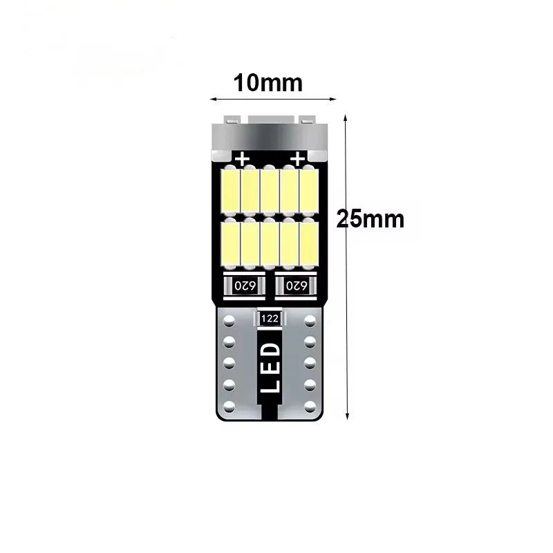 2/4/10X T10 W5W LED Bulb CANBUS No Error 12V 4014-26SMD 400LM 6500K Super Bright White Car Interior Dome Door Maps Trunk Lights