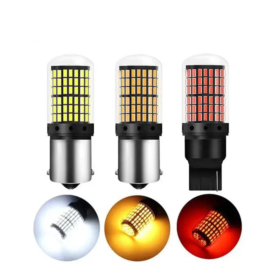 2Pcs 1156 BA15S P21W BAU15S PY21W T20 7440 W21W 3157 1157 P21/5W W21/5W LED Bulbs 144smd led CanBus lamp For Turn Signal Light by MVEnergo
