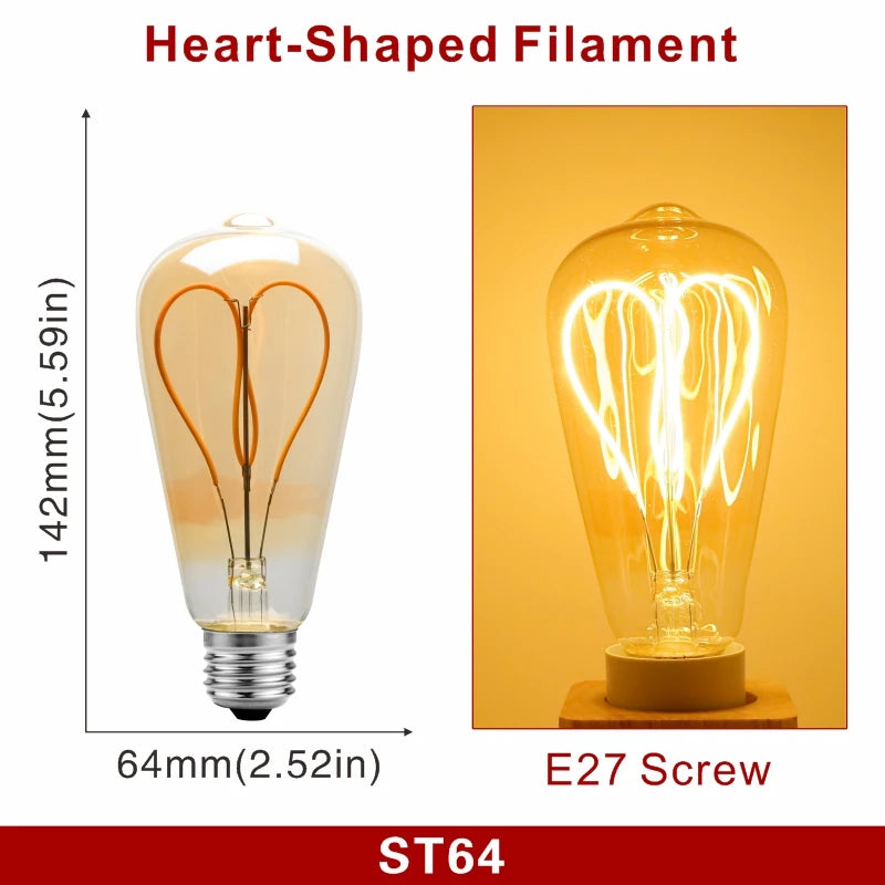 E14 E27 Retro LED Spiral Filament Light Bulb 4W Warm Yellow 220V C35 A60 T45 ST64 T185 T225 G80 G95 G125 Vintage Edison Lamp by MVEnergo