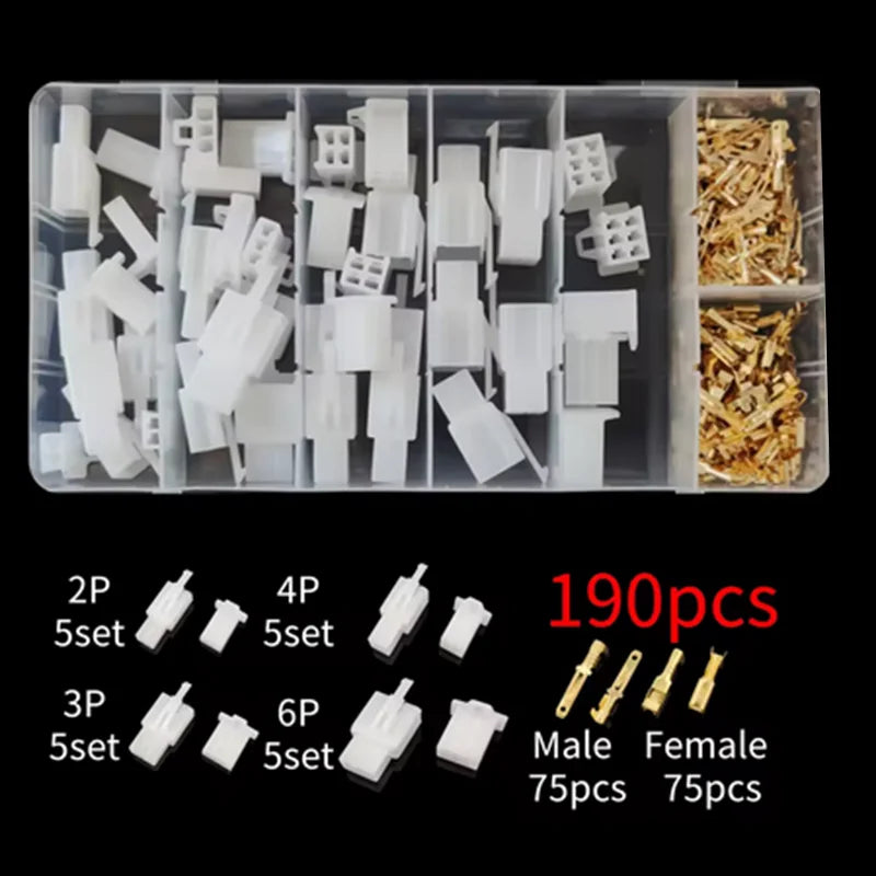 Car Motorcycle Electrical Connectors: 2.8mm 2 3 4 6 9 Pin Wire Terminal Hooks for Male & Female Terminals Assorted Kit by MVEnergo
