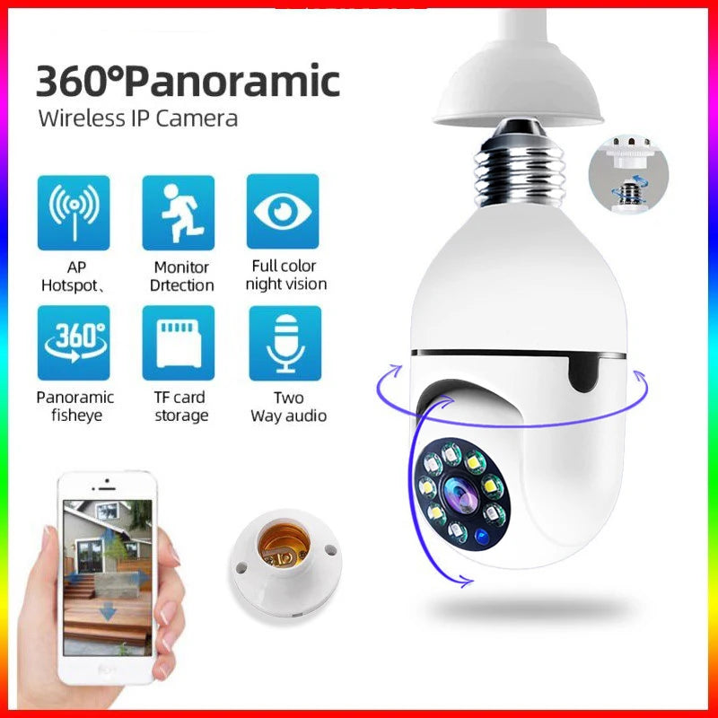 1080P HD E27 Bulb Surveillance Camera Anti-theft Outdoor Indoor Security Monitor Wireless WiFi Camera Night Vision Audio IP Came by MVEnergo