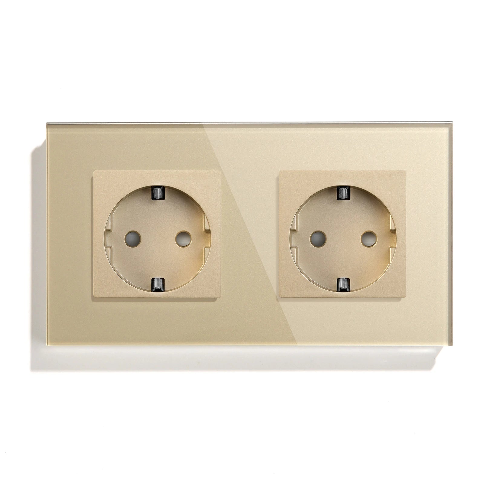 Bseed EU Russia Socket 16A Electric Wall Socket Tempered Glass Crystal Panel 2 Colors Electrical Outlet Home Improvement by MVEnergo