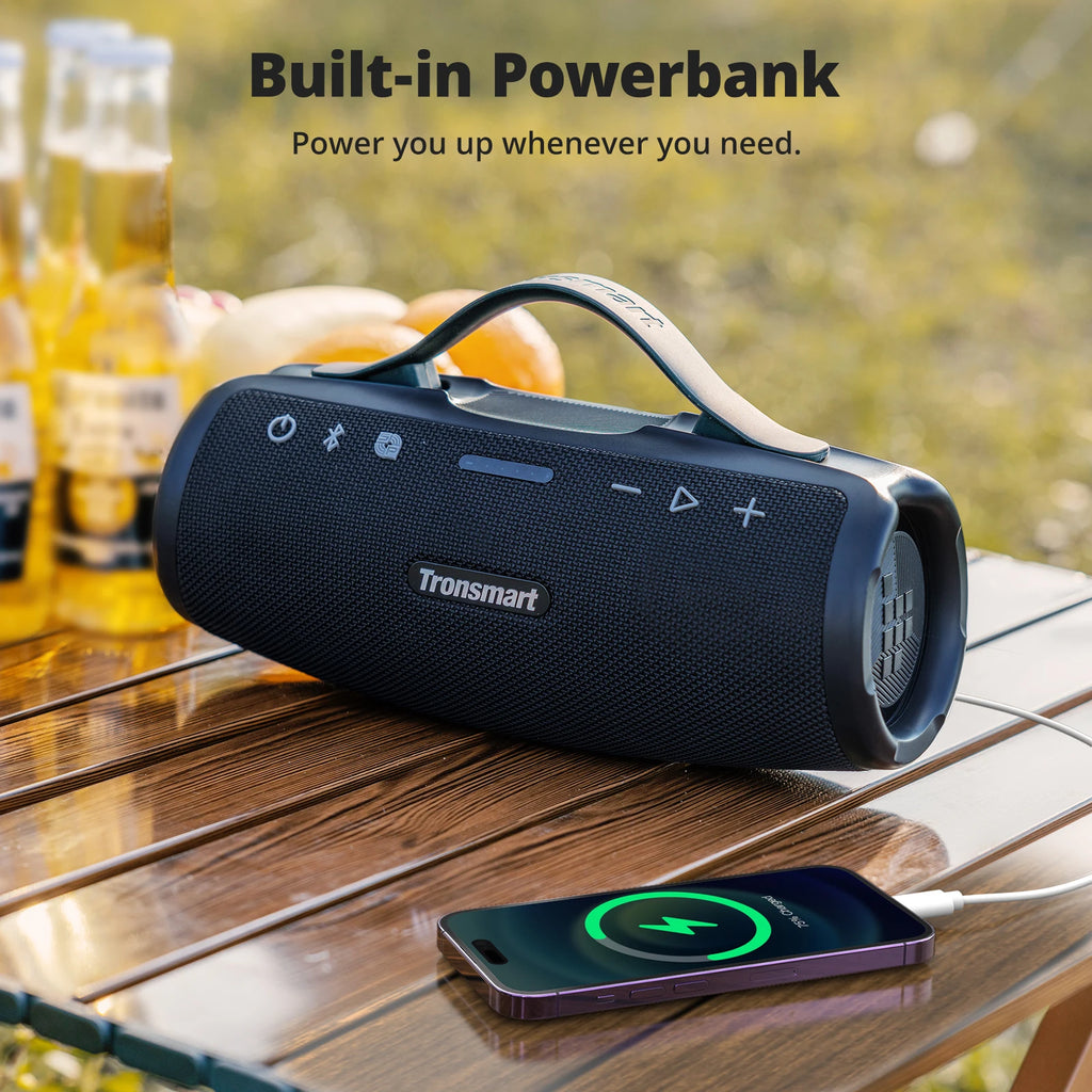 Tronsmart Mirtune S100 Speaker 50W Bluetooth Speaker with IPX7 Waterproof, APP Control, Built-in Powerbank & Retractable Handle by MVEnergo