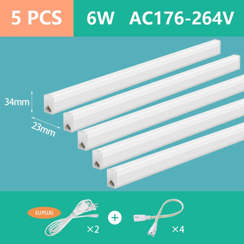 T5 LED Light Tube 0.3m 0.6m 0.9m 1m 1.2m LED Lamp Tube 220V Bright Fluorescent Tube For Study Table Lamp Home Cabinet Lighting by MVEnergo