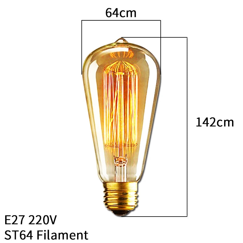 Dimmable Edison Light Bulb E27 40W 220V Retro Vintage Edison Bulb Incandescent Ampoule Bulbs Vintage Edison Lamp Retro Light by MVEnergo