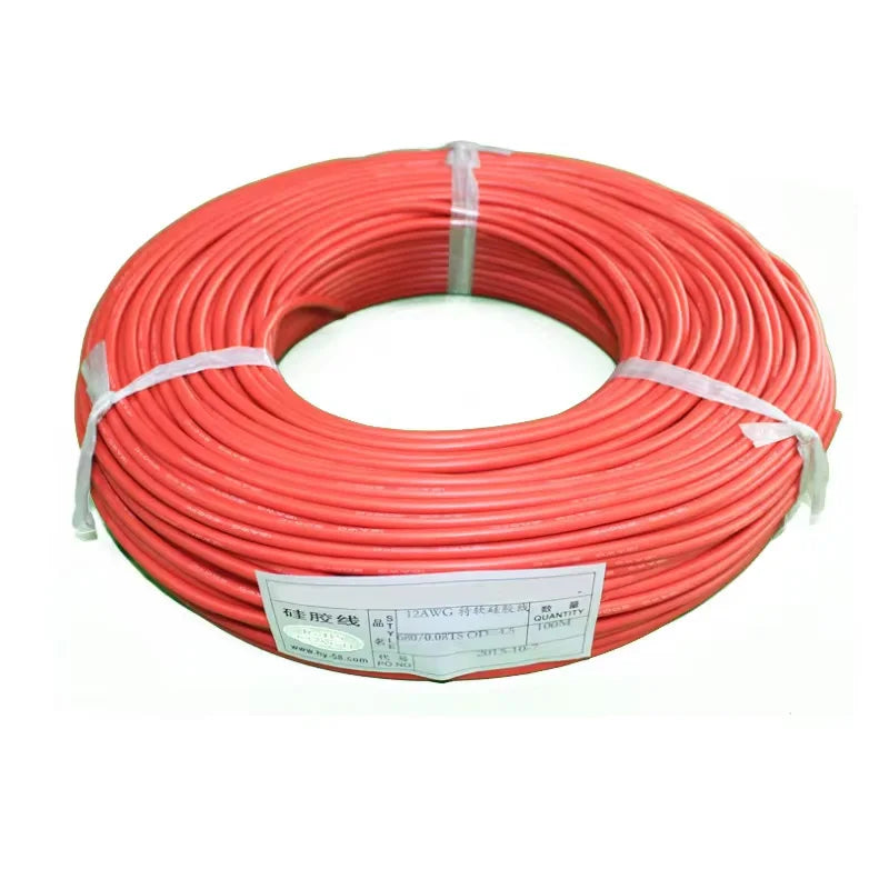 10 meter/lot High Quality wire silicone 10 12 14 16 18 20 22 24 26 28 30AWG 5m red and 5m black color by MVEnergo