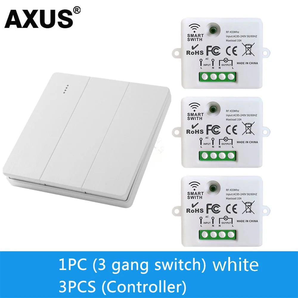 1 2 3 Channel Button 86 Type Wall Panel RF 433Mhz Remote Controller for RF433 Smart Switch RF433 for Home Led Light Lamp Fan