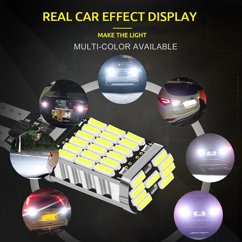 2PCS Signal Lamp T15 W16W 921 912 LED Bulbs Super Bright 4014 45SMD Car Reverse Parking Light Canbus Highlight Backup Tail Light by MVEnergo