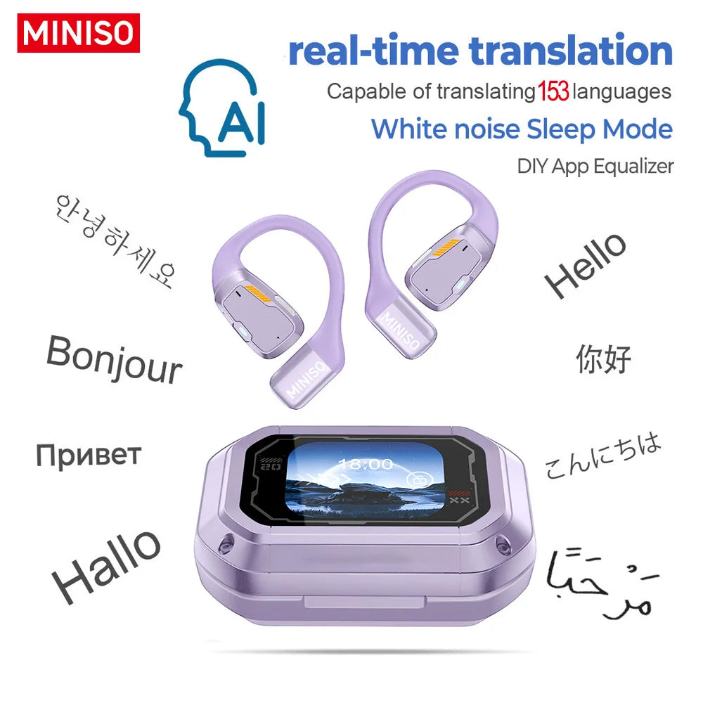 [AI Translator] MINISO M98 Wireless Headphones OWS Sports Bluetooth Earphones Gaming Headset ASMR APP Translation Earbuds IPX5 by MVEnergo