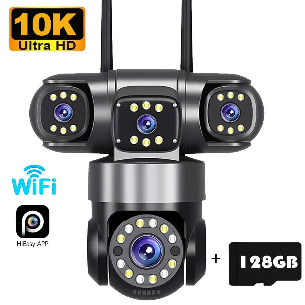 10K 20MP Home Security Outdoor WiFi Camera 4 Lens 4 Screen 360° 16X Zoom CCTV Wireless Surveillance PTZ Cam Security Protection by MVEnergo