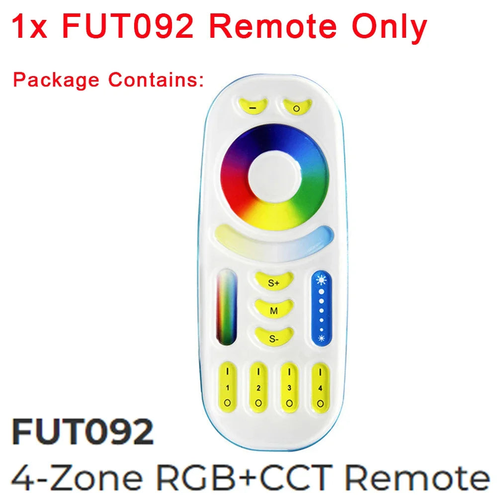 MiBoxer 2.4G Wireless Remote RGBCCT Controller FUT088 FUT089 FUT089B FUT089S FUT100 FUT092 FUT092B B3 T3 B4 T4 B0 B8 S2W+ C5 Y3