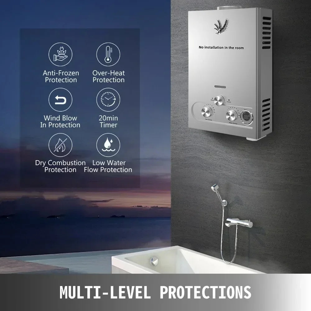 VEVOR LPG liquefied petroleum gas water heater 6L 8L 10L 12L 16L 18L liquefied petroleum gas propane butane water heater by MVEnergo