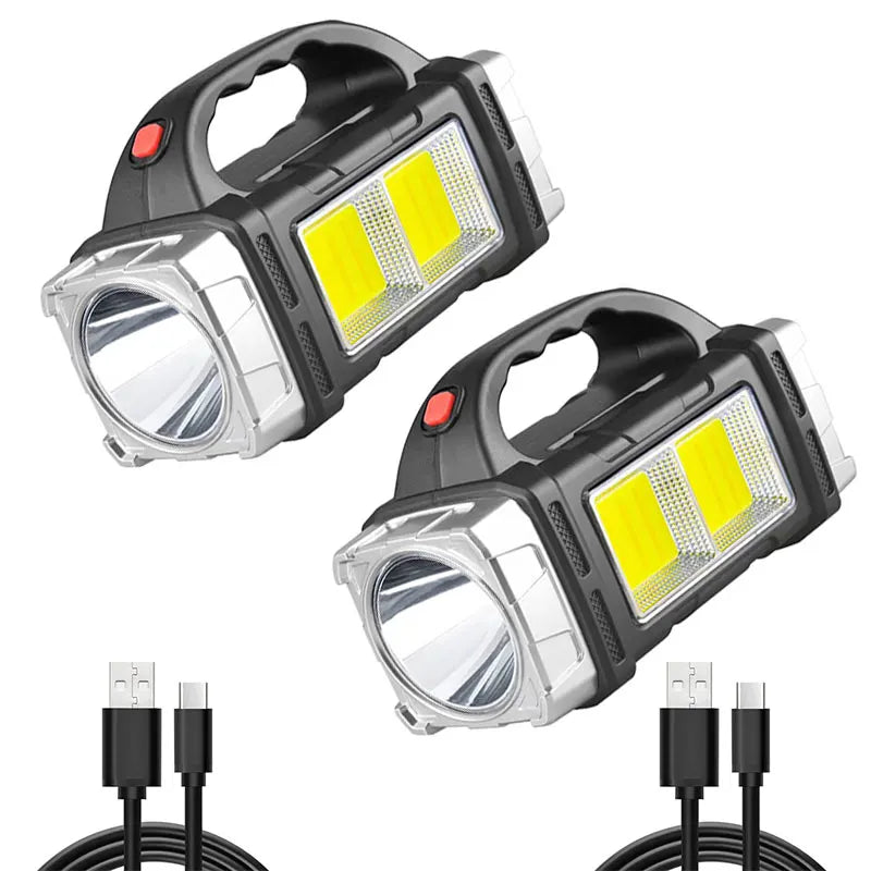 New Upgrade Rechargeable High Power Solar LED COB Flashlight With Power Bank Waterproof Multifunctional Hand Lamp For Outdoor by MVEnergo