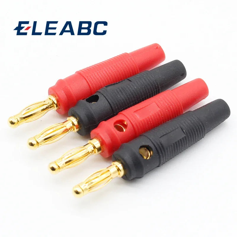 4pcs New 4mm Plugs pure copper Gold Plated Musical Speaker Cable Wire Pin Banana Plug Connectors by MVEnergo