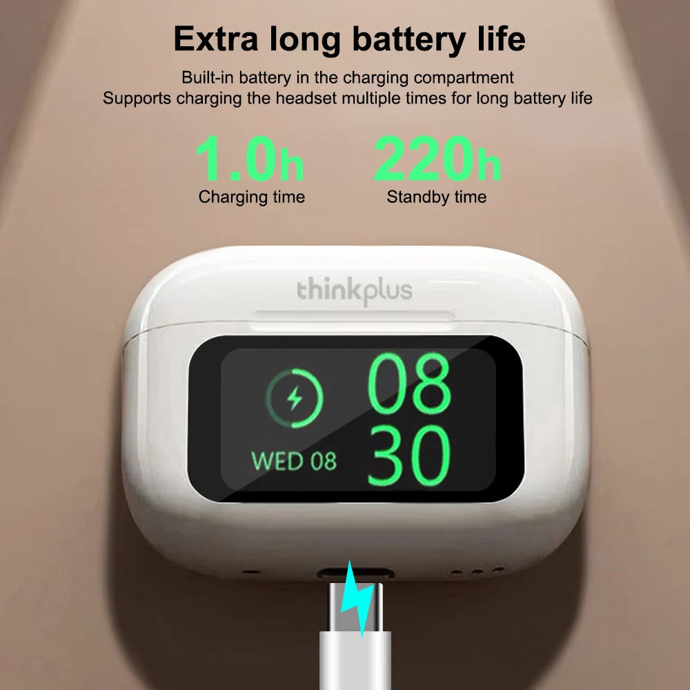 Original Thinkplus TWS Wireless Bluetooth Earphones Noise Canceling Headsets Full Color Touch Screen Headphones Hi-Fi Earbuds by MVEnergo