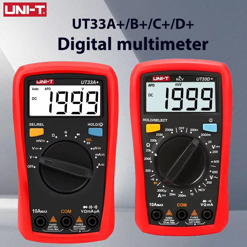 UNI-T Digital Multimeter UT33D+ UT33C+ UT33B+ UT33A+ Palm Size Multimeters DC AC voltmeter Resistance Tester by MVEnergo