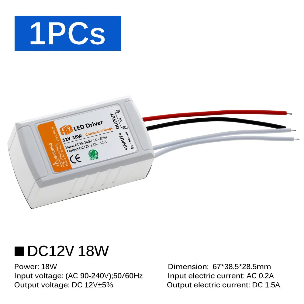 LED Lighting Transformers DC12V 18W 36W 72W 100W LED Driver Power Adapter For LED Strip 12V Power Supply by MVEnergo