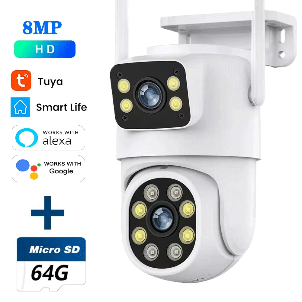 10MP Dual Lens Tuya Wifi Camera PTZ Outdoor 4K Wireless Dual Screen Security Camera Auto Tracking Monitoring Video Surveillance by MVEnergo