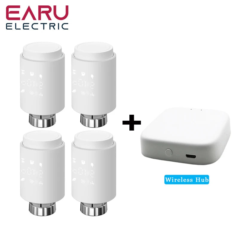 Tuya Smart ZigBee Radiator Actuator TRV Programmable Thermostatic Radiator Valve App Remote Temperature Controller Support Alexa