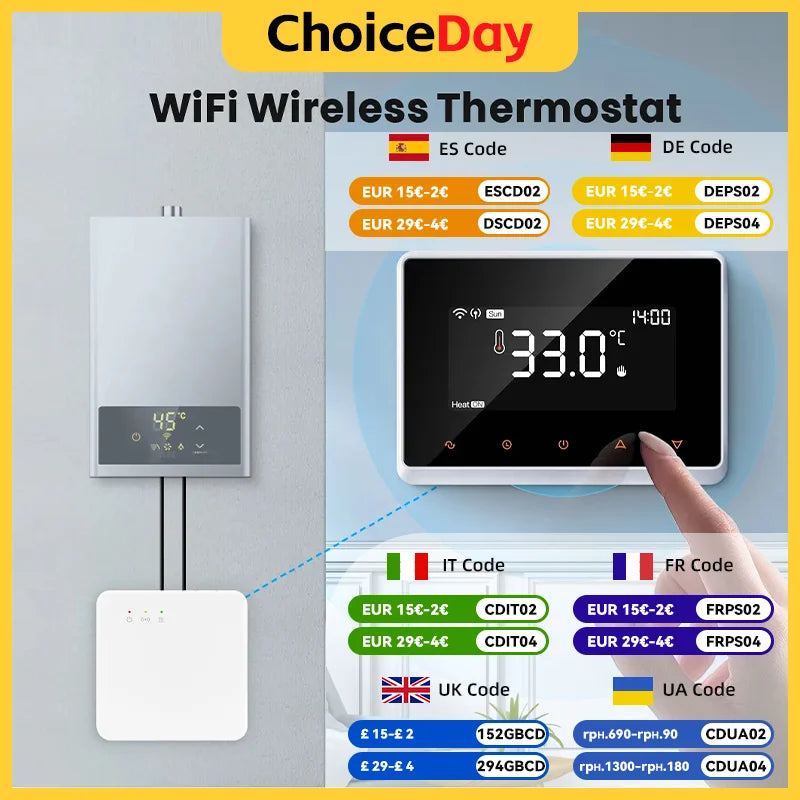 New Tuya Wireless Wifi Thermostat Gas Boiler Battery Operated Wifi Boiler Thermostat Temperature Controller Alexa Google Home