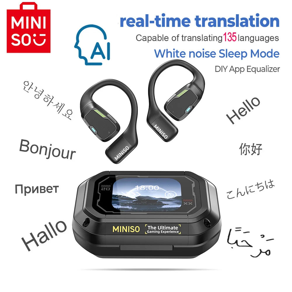 [AI Translator] MINISO M98 Wireless Headphones OWS Sports Bluetooth Earphones Gaming Headset ASMR APP Translation Earbuds IPX5 by MVEnergo