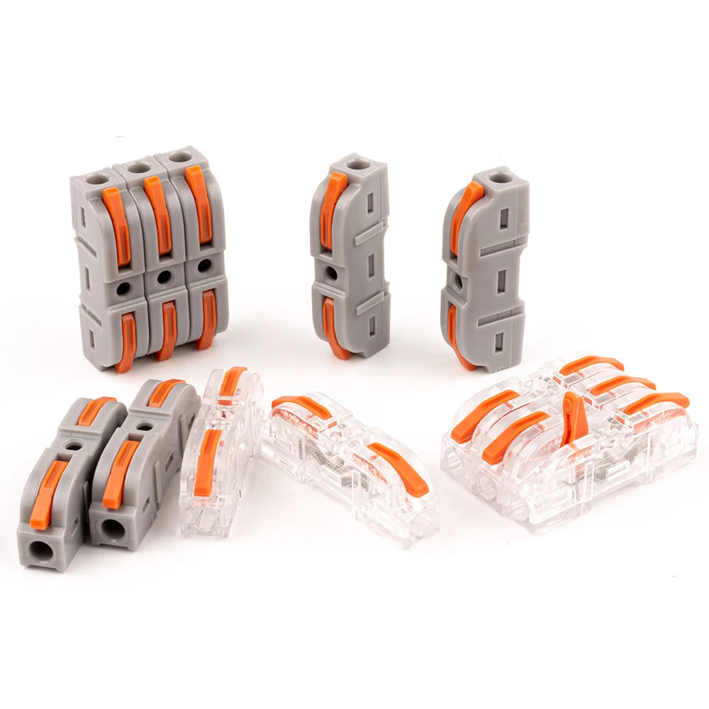 Lever Wiring Connector Fast Compact Splicing Electrical Connector Butt Terminal 1 to 1 Inline Wire Connector Connect 28-12 AWG