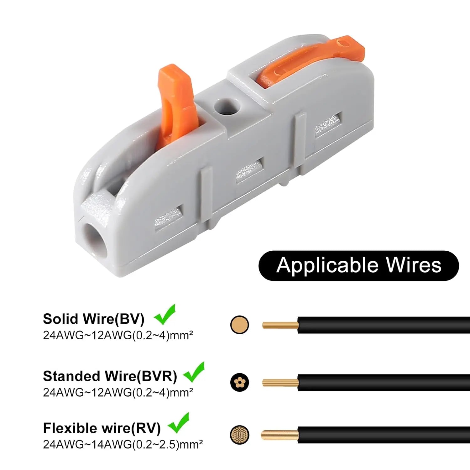 20/34/50PCS Lever Wire Connectors, 1 to 1 Inline Assemblable Wire Connector, Electrical Connectors Wire Terminals