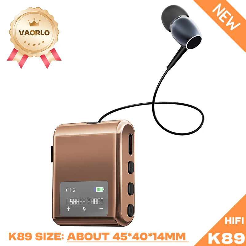 K75 Lavalier Business Bluetooth 5.4 Earphone Talk/Music 20H With Mic Noice Cancelling One-Click Photo LCD HIFI Wireless Headset by MVEnergo