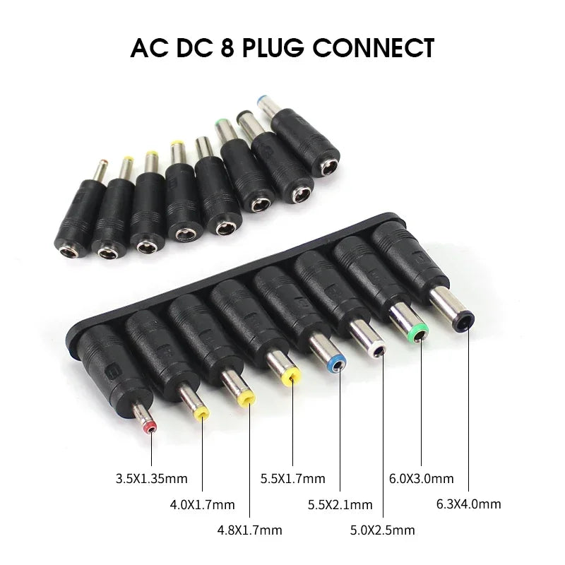 DC 5V 6V 9V 12V 2A Power Supply Adapter Charger AC 110V 220V AC DC Power Adapters DC Plug Converter EU US with 8pcs Connect Plug by MVEnergo
