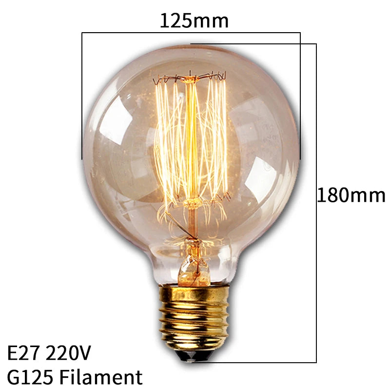 Dimmable Edison Light Bulb E27 40W 220V Retro Vintage Edison Bulb Incandescent Ampoule Bulbs Vintage Edison Lamp Retro Light by MVEnergo
