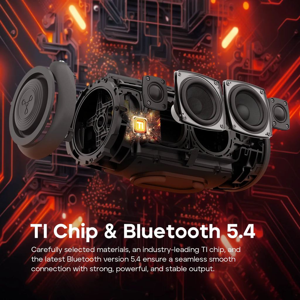 TRIBIT StormBox Lava 80W Portable Bluetooth Speaker Built-in Powerbank, APP Control, IP67 Waterproof for Outdoor, Camping, Party by MVEnergo