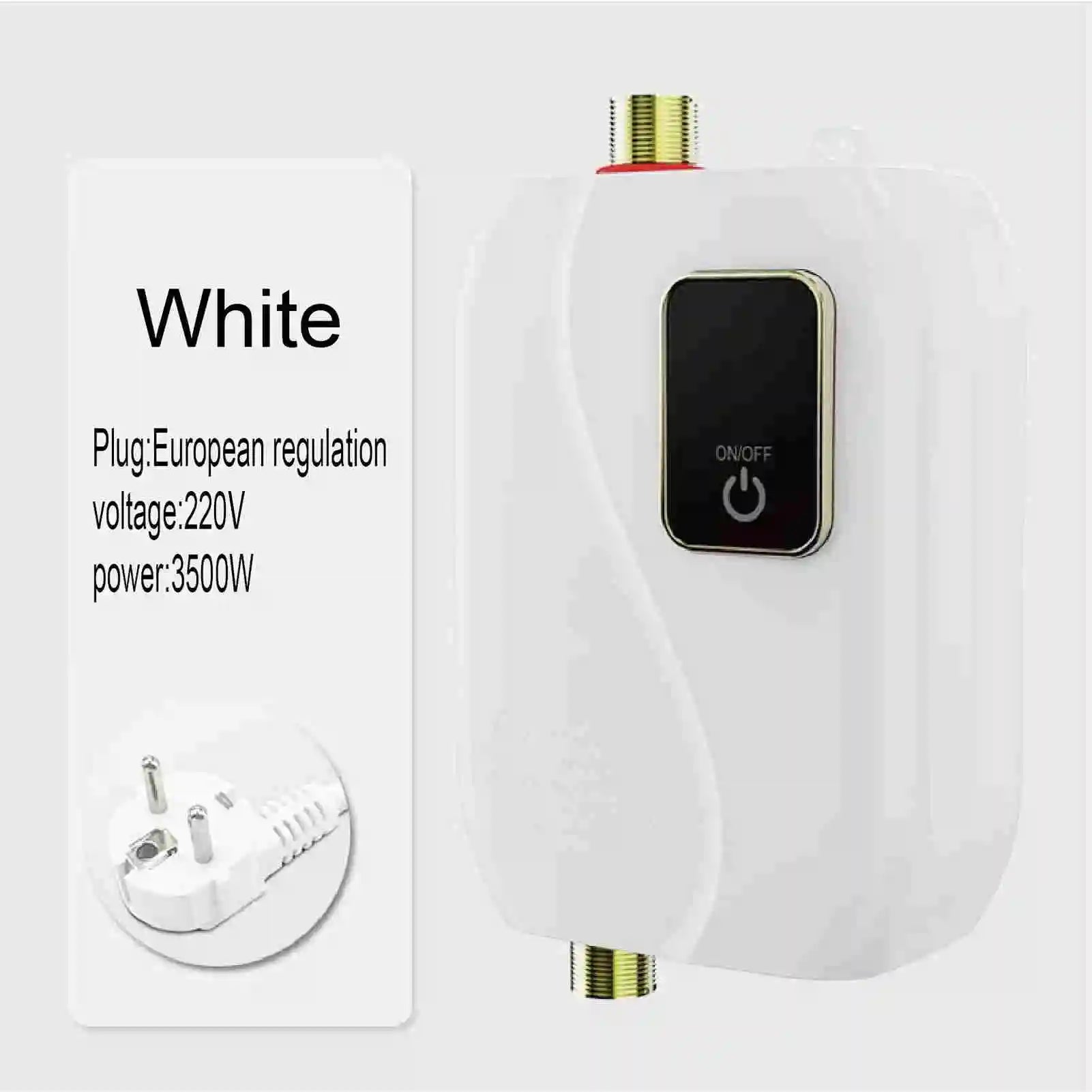 Instant Water Heater 220V 3500W Mini Electric Tankless Hot Water Heater Bathroom Kitchen Washing with LCD Display for Shower Bat by MVEnergo
