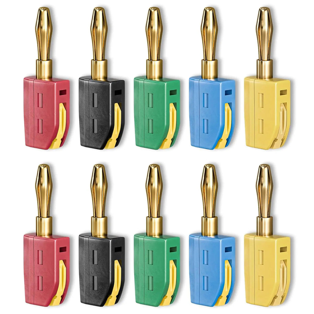 4mm Banana Plug High Current Quick Connect Gold-Plated 32A 10PCS Banana Connector by MVEnergo